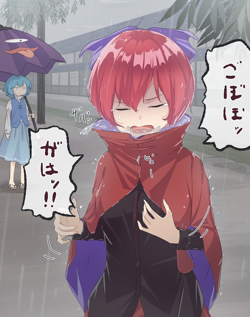 tatara kogasa and sekibanki (touhou) drawn by kanpa_(campagne_9)