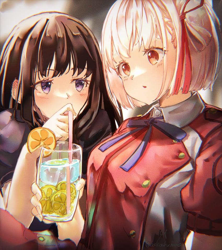 nishikigi chisato and inoue takina (lycoris recoil) drawn by aoi_hane