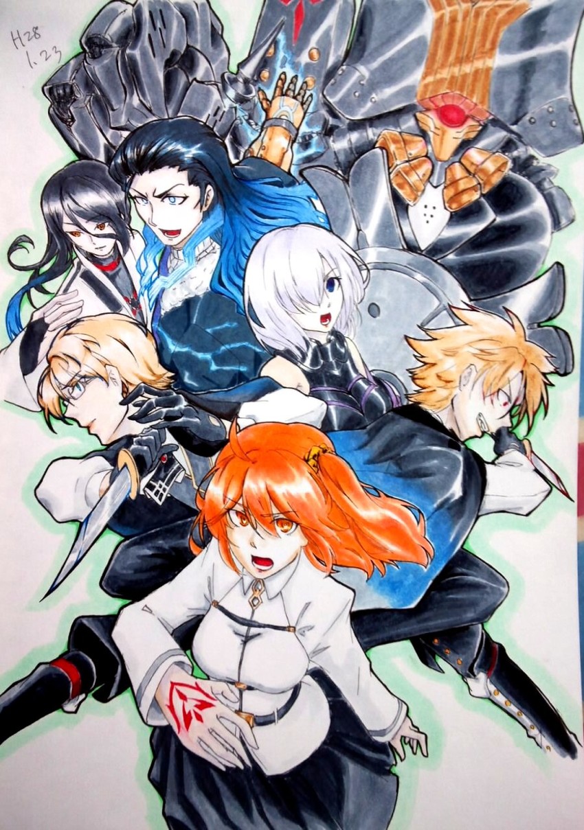 mash kyrielight, fujimaru ritsuka, jekyll and hyde, nikola tesla, charles babbage, and 2 more (fate and 1 more)