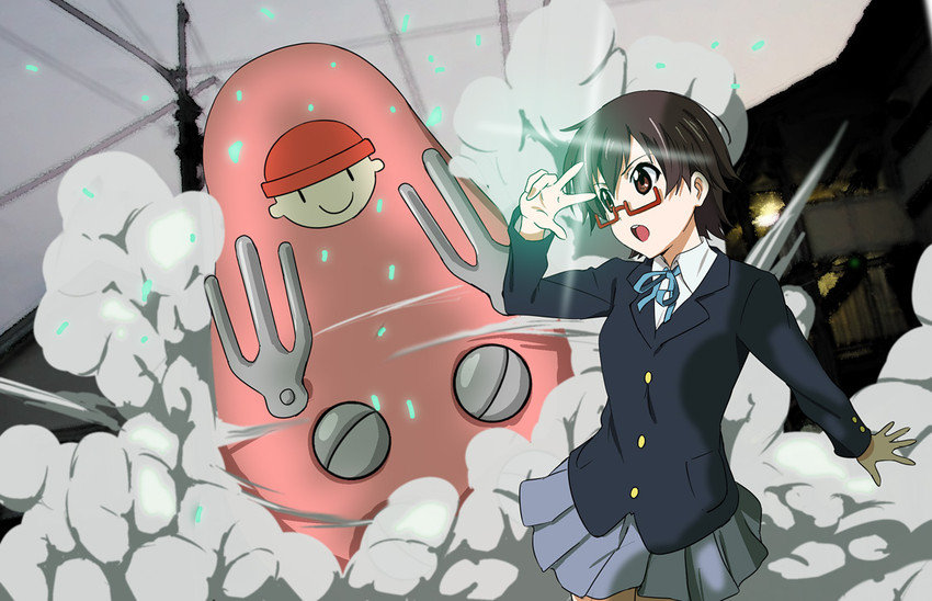 manabe nodoka and searchmaton (k-on! and 1 more) drawn by yuu_(1007yu)