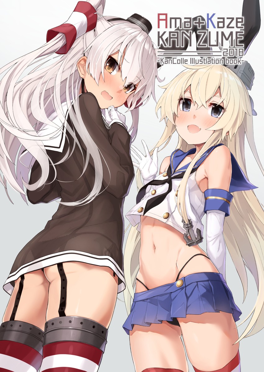 shimakaze, amatsukaze, and rensouhou-chan (kantai collection) drawn by takanashi_kei_(hitsujikan)