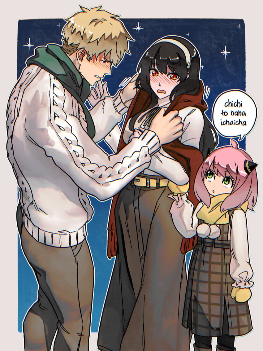 yor briar, anya, and twilight (spy x family) drawn by syachiiro