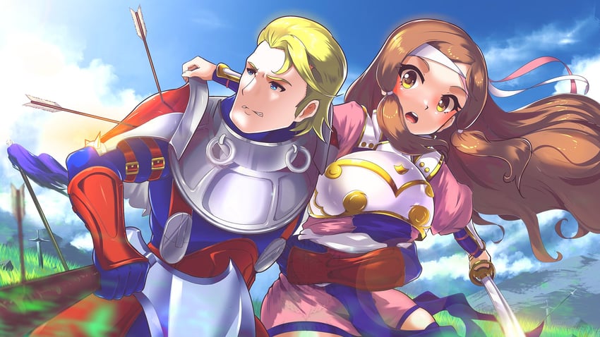 hana and arthur (fire emblem and 1 more) drawn by keldancon