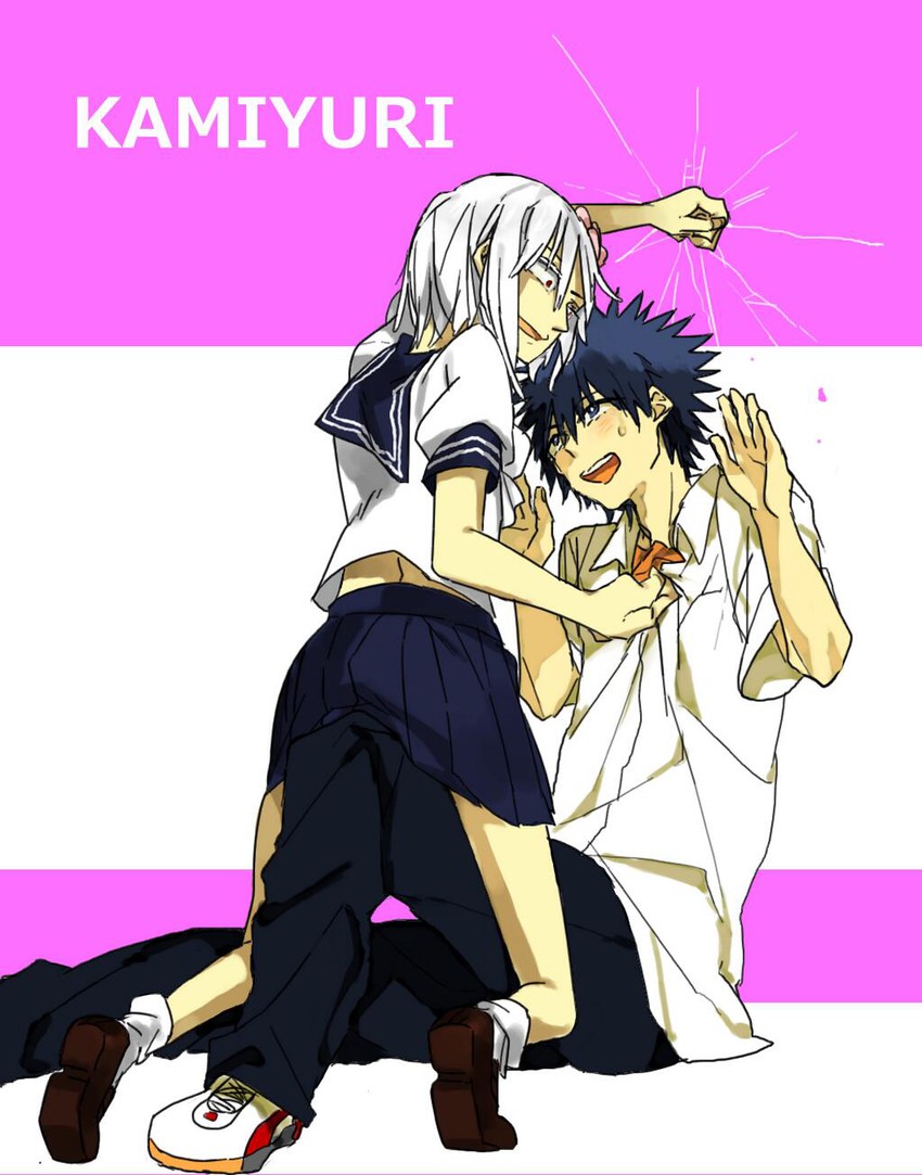 kamijou touma, accelerator, and suzushina yuriko (toaru majutsu no index)