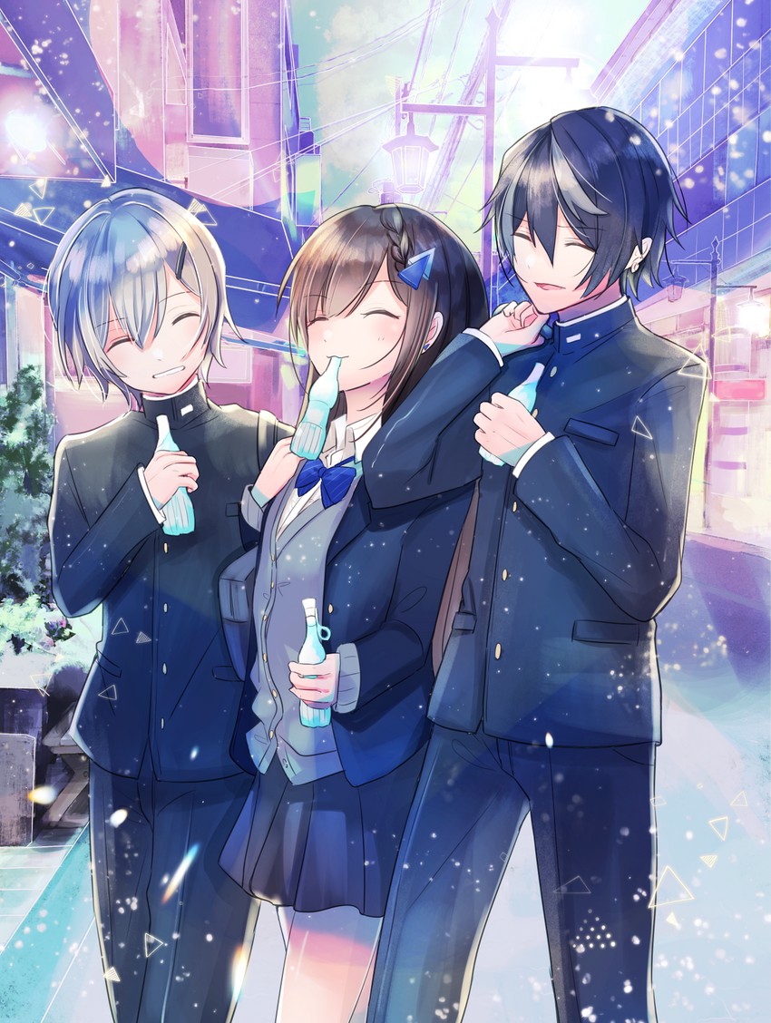doumyouji cocoa, doumyouji haruto, and kazami ryou (riot music and 1 more) drawn by thi_fure