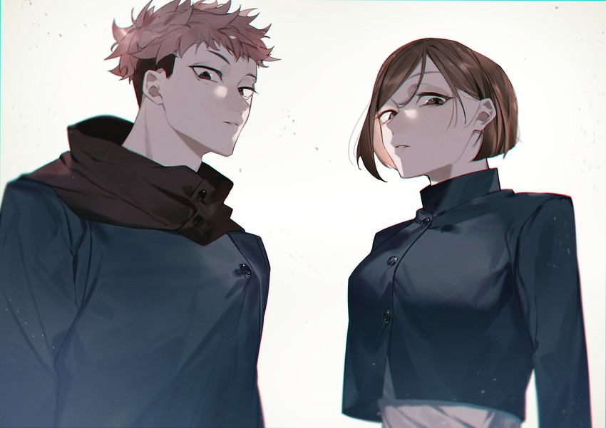 itadori yuuji and kugisaki nobara (jujutsu kaisen) drawn by sava_(sava_023)