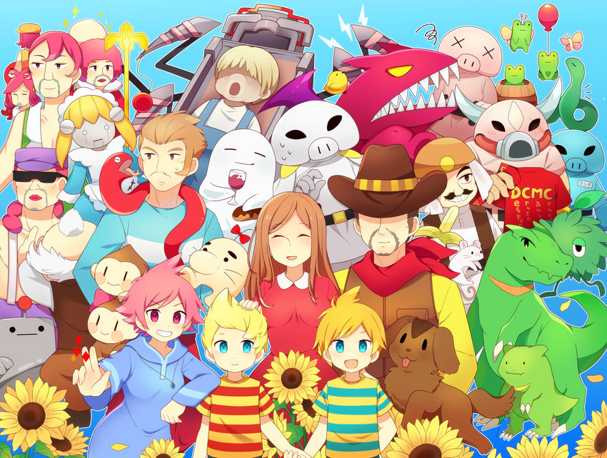lucas, kumatora, doseisan, claus, boney, and 11 more (mother and 1 more) drawn by 0mzum1