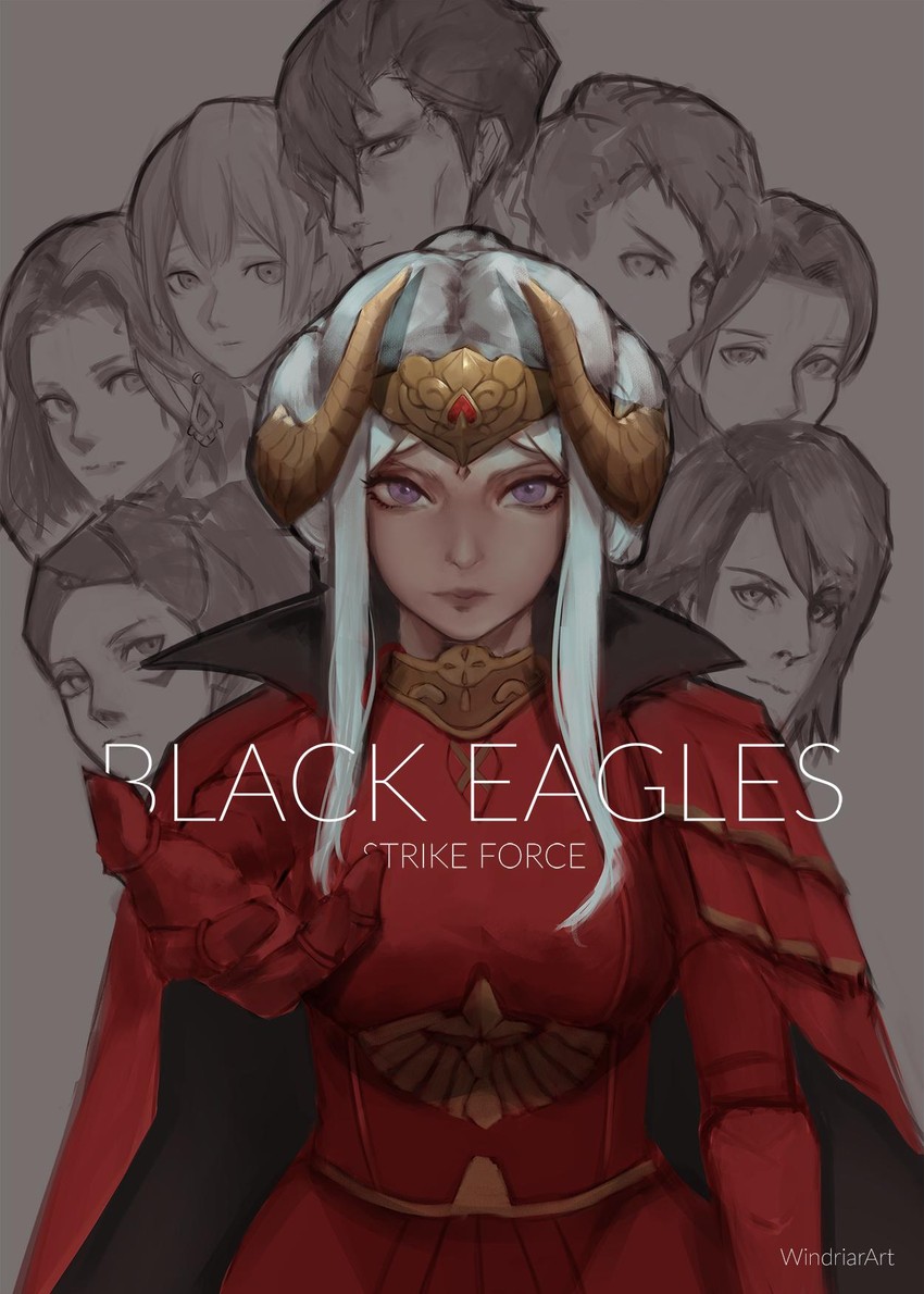 edelgard von hresvelg, dorothea arnault, bernadetta von varley, petra macneary, hubert von vestra, and 3 more (fire emblem and 1 more) drawn by windriar