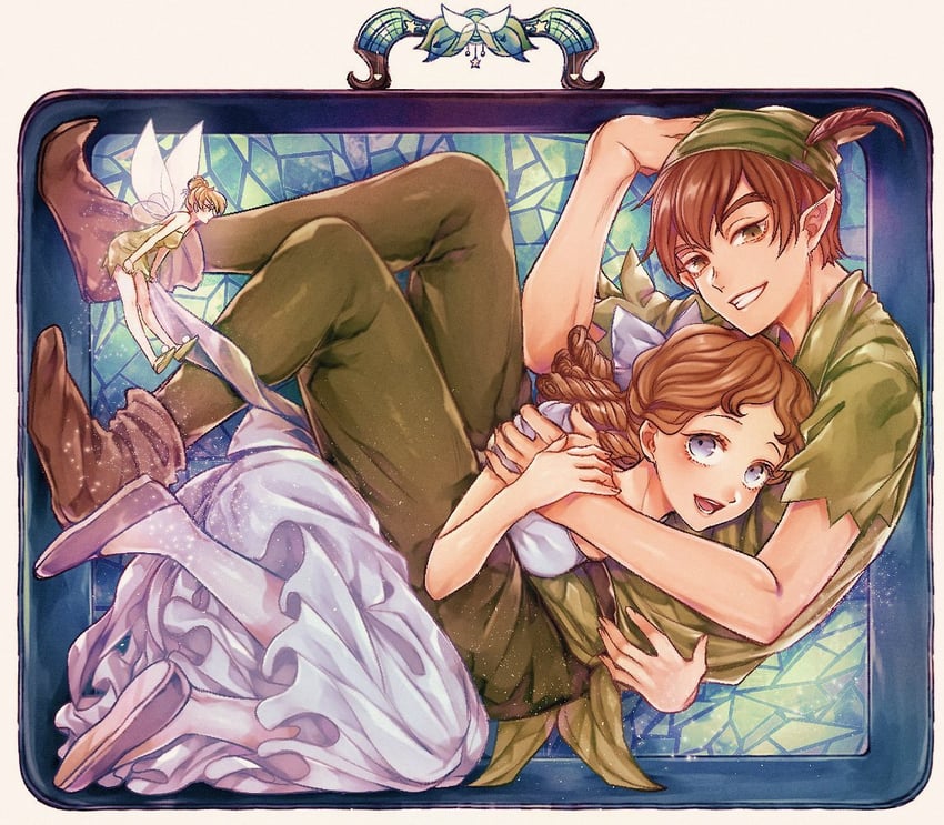 peter pan and wendy darling (walt disney's peter pan) drawn by mizala
