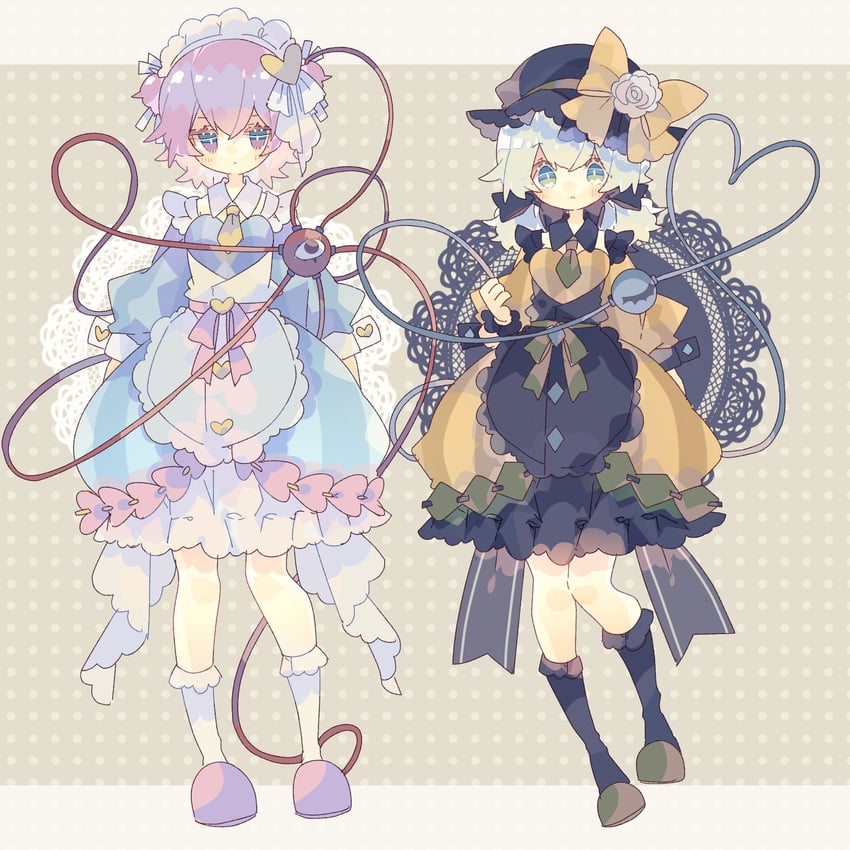 komeiji koishi and komeiji satori (touhou) drawn by nikorashi-ka