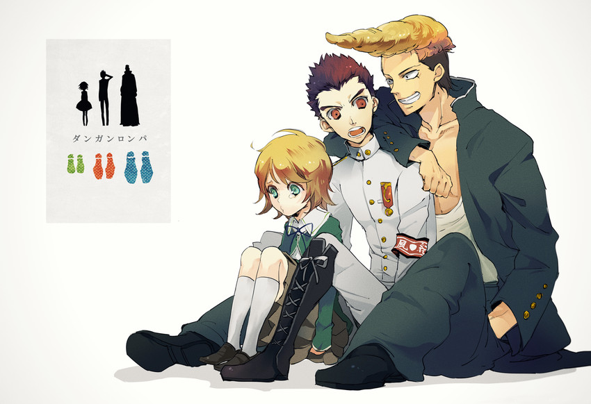 fujisaki chihiro, ishimaru kiyotaka, and owada mondo (danganronpa and 1 more) drawn by ayumu_(wind_and_sail)