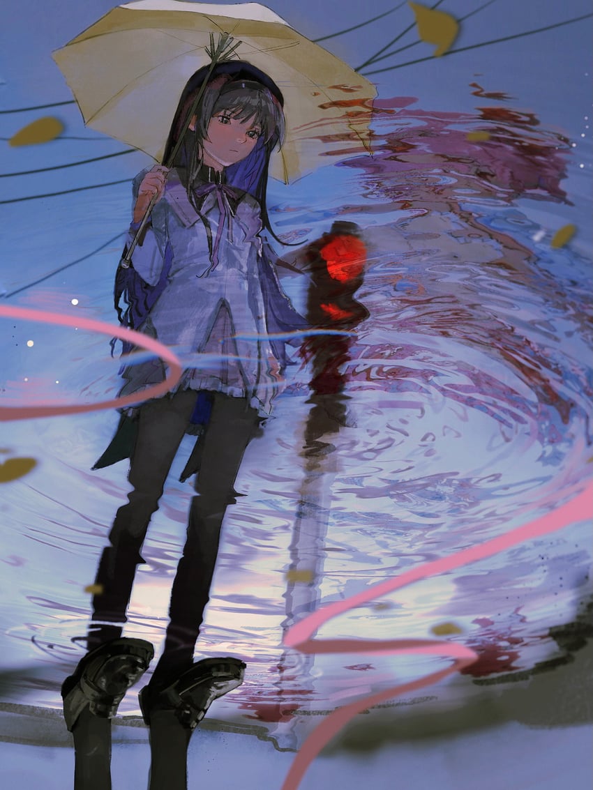 akemi homura and kaname madoka (mahou shoujo madoka magica) drawn by ling5707