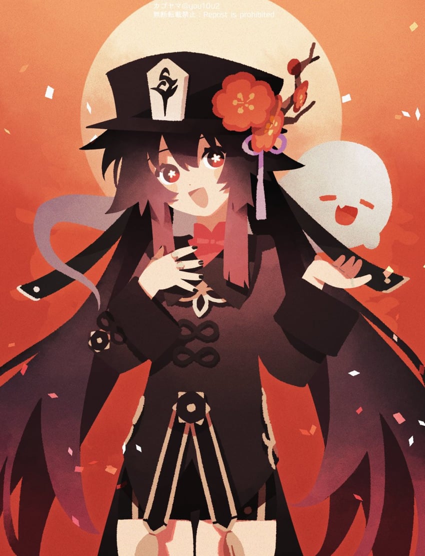 hu tao and boo tao (genshin impact) drawn by gagyogava