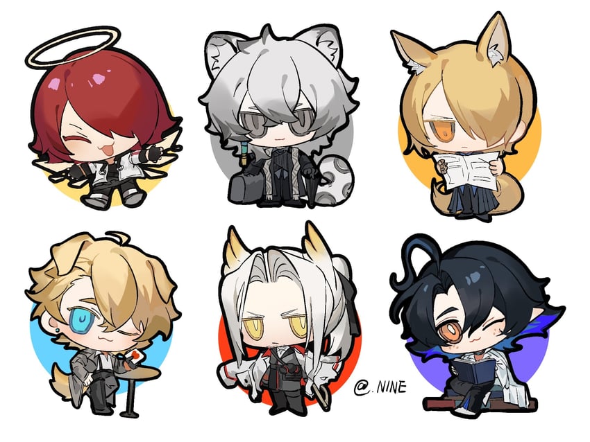 exusiai, tequila, silverash, mlynar, lumen, and 1 more (arknights and 1 more) drawn by nine5895254196