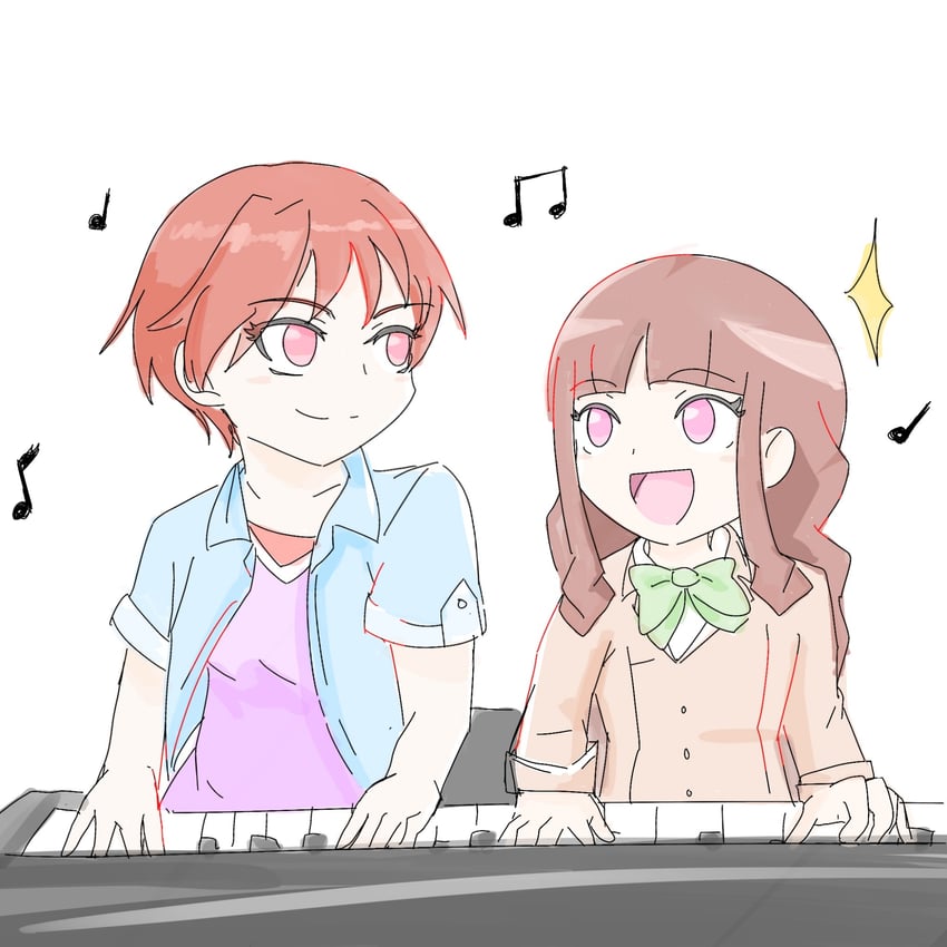 tsukiyono ruli and fujieda yoshino (digimon and 2 more) drawn by cottoncollie