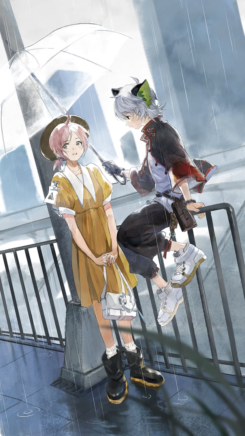 luo xiaohei and luo xiaobai (arknights and 1 more) drawn by pyuliyu