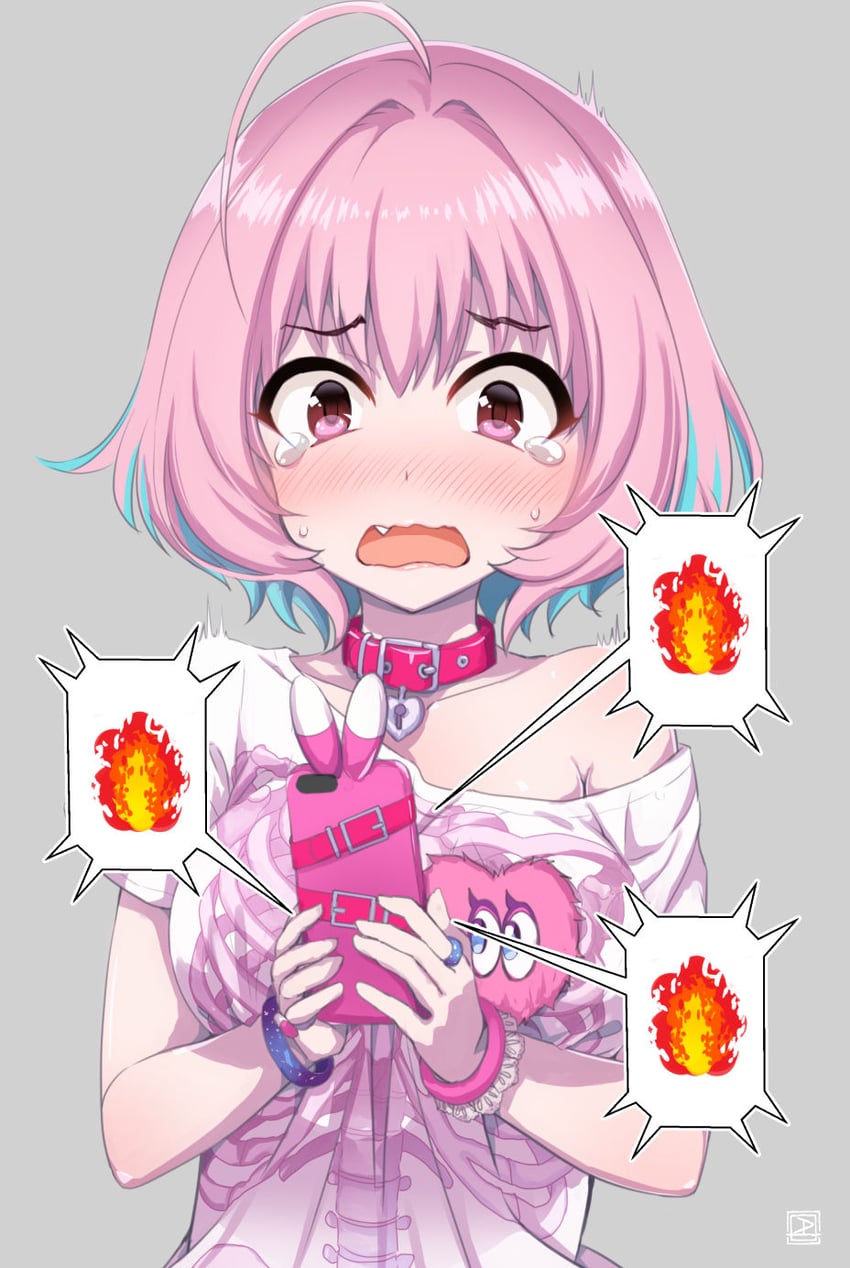 yumemi riamu (idolmaster and 1 more) drawn by weshika