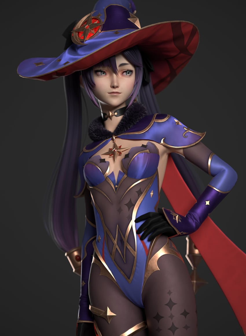 mona (genshin impact) drawn by ama_ro