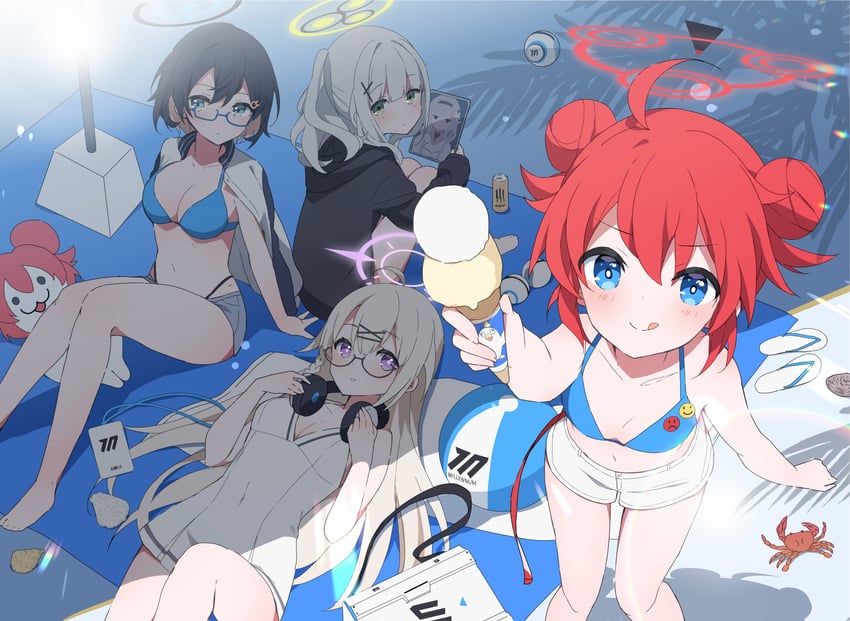 peroro, himari, maki, hare, chihiro, and 2 more (blue archive) drawn by mochigome_(ununquadium)