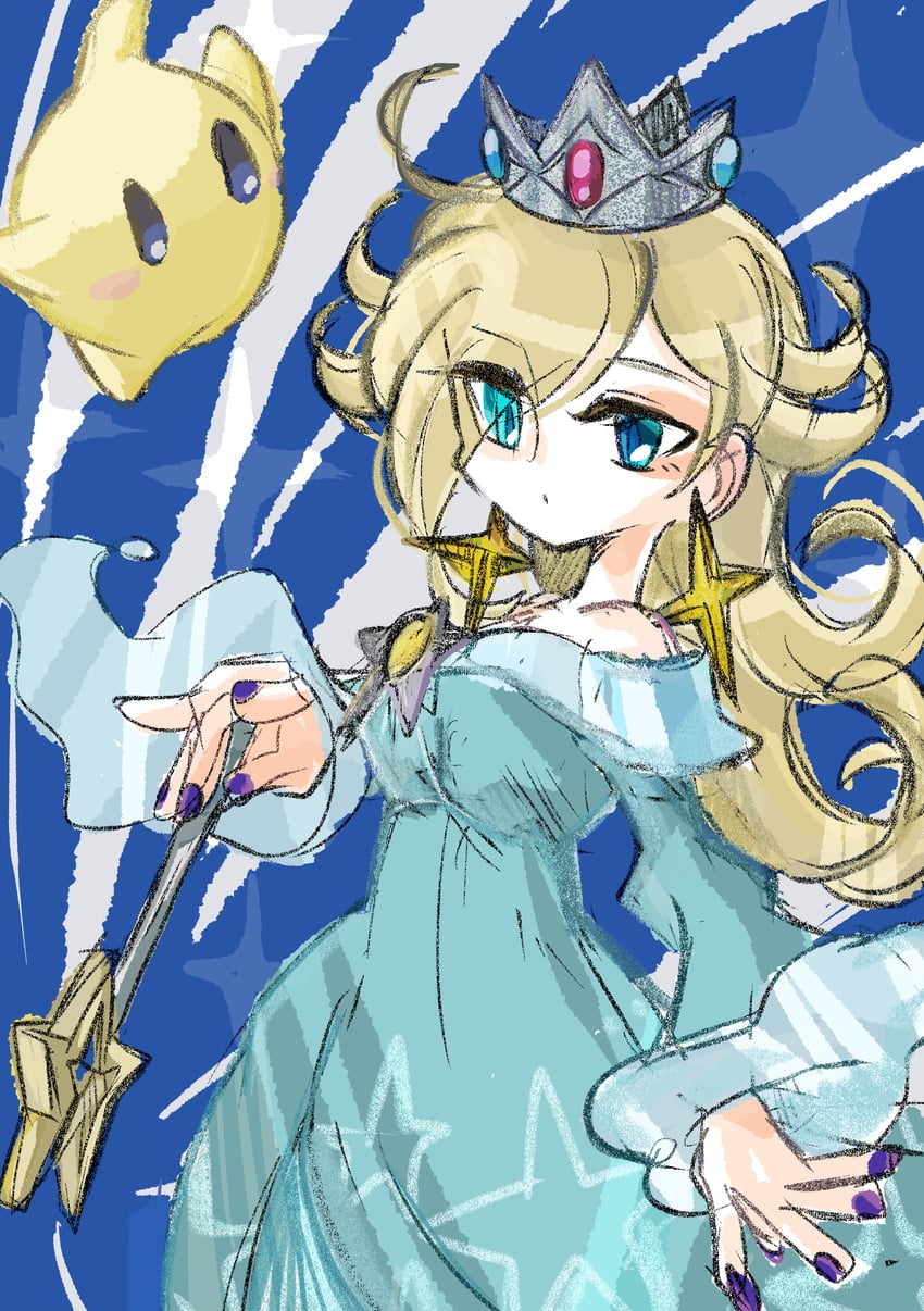 rosalina and luma (mario and 1 more) drawn by rakugaki_shitagari-ya