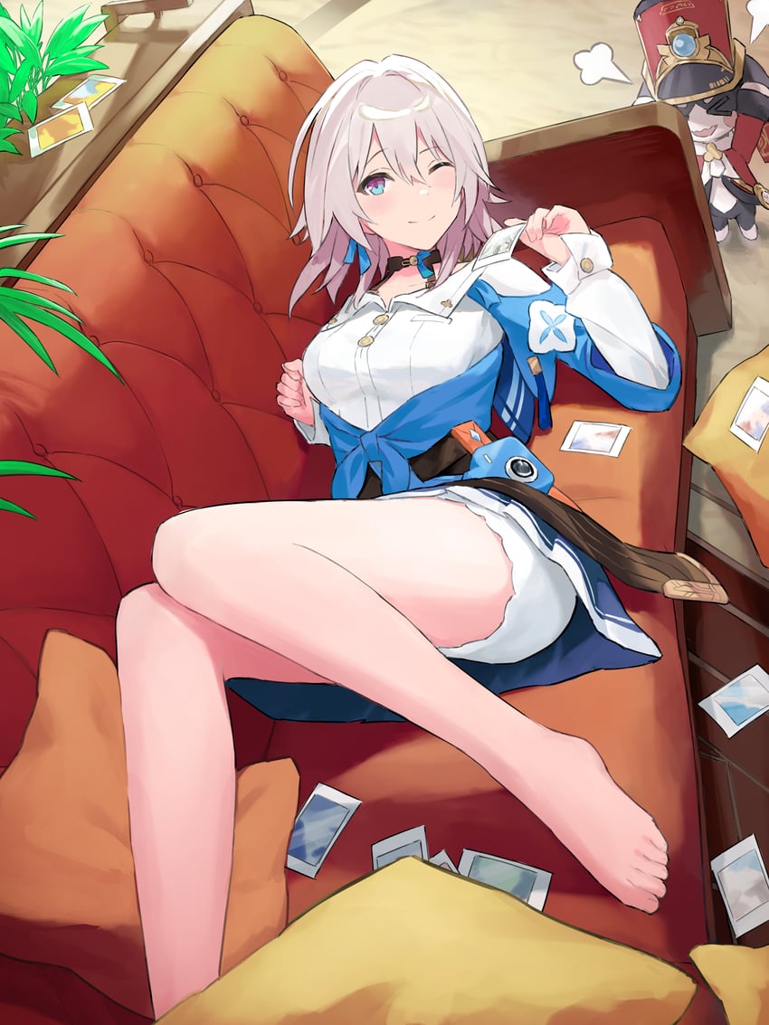 march 7th and pom-pom (honkai and 1 more) drawn by ahchuh