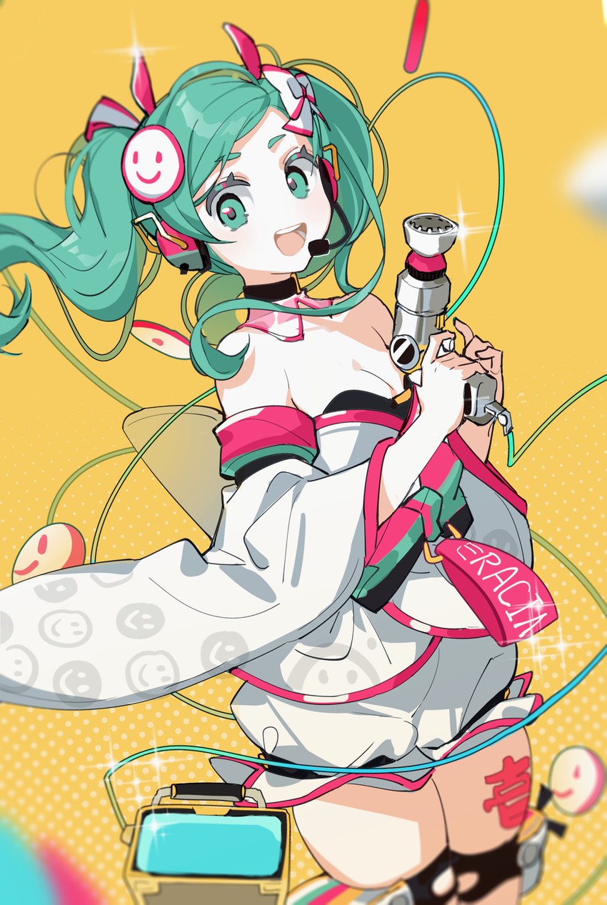 hatsune miku and racing miku (vocaloid and 1 more) drawn by chi_ya