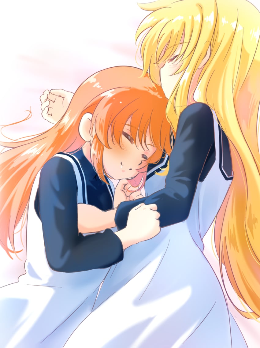 fate testarossa and takamachi nanoha (lyrical nanoha and 1 more) drawn by kerorokjy