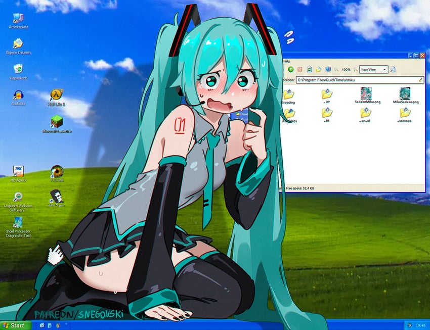 hatsune miku (vocaloid and 10 more) drawn by snegovski