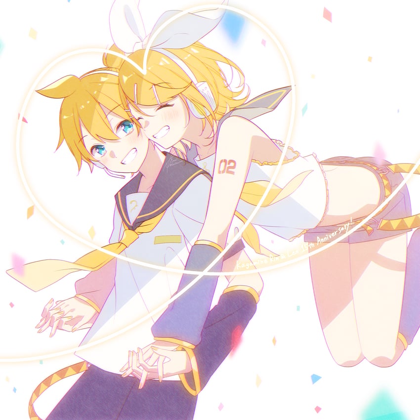 kagamine rin and kagamine len (vocaloid) drawn by asagao_minoru