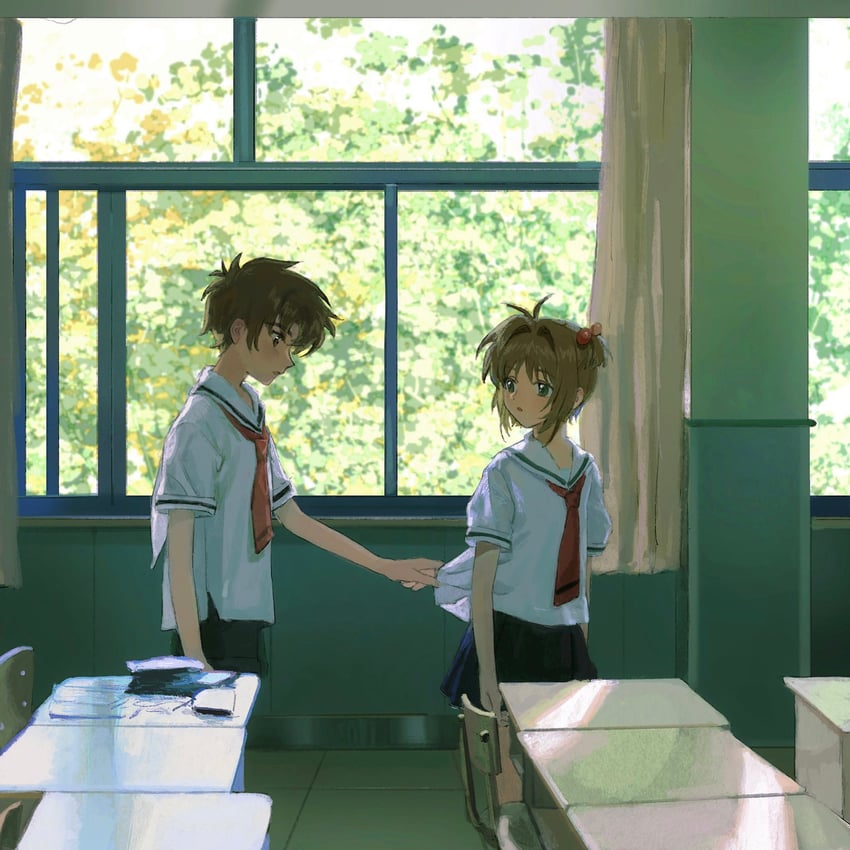 kinomoto sakura and li syaoran (cardcaptor sakura) drawn by ling5707