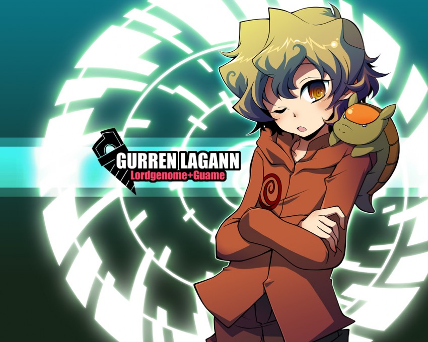 lordgenome and guame (tengen toppa gurren lagann and 1 more) drawn by moriwo