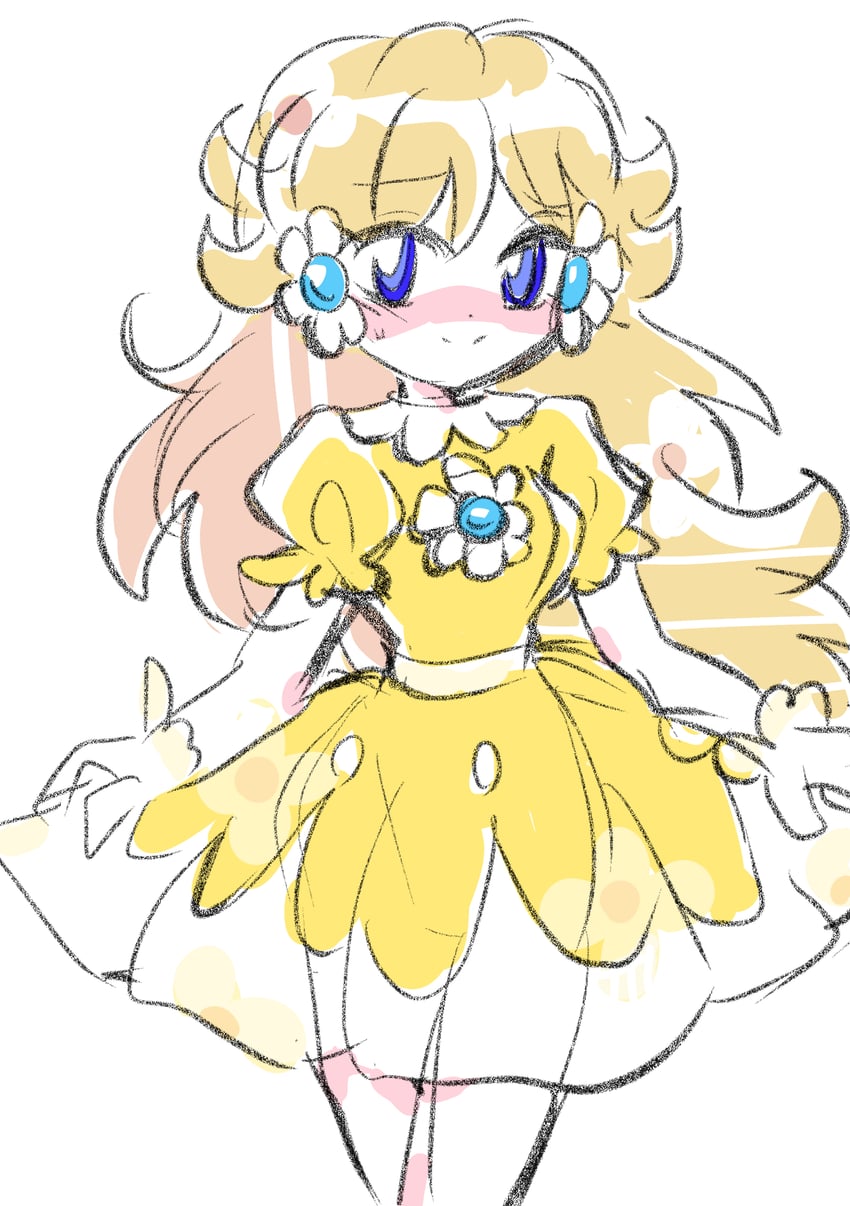 princess daisy (mario and 1 more) drawn by rakugaki_shitagari-ya