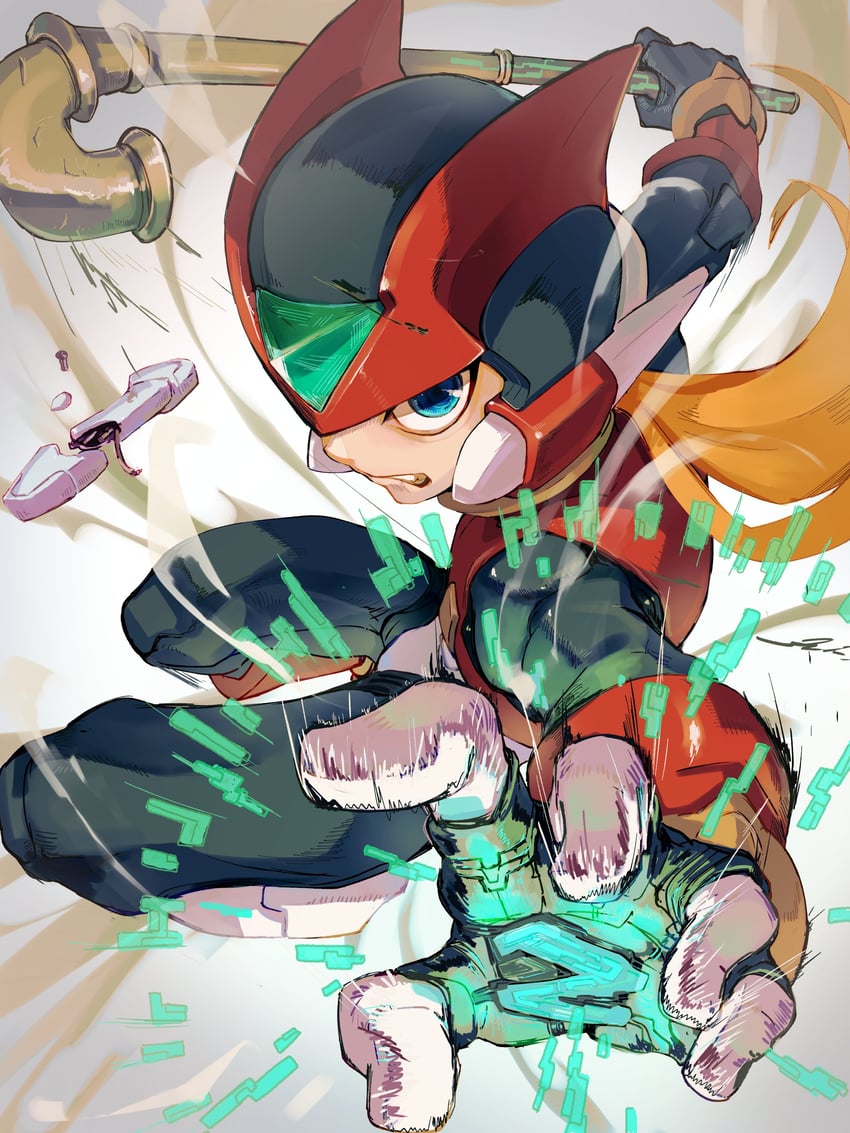 zero and zero(z) (mega man and 2 more) drawn by omochi_(mochi_skymega)