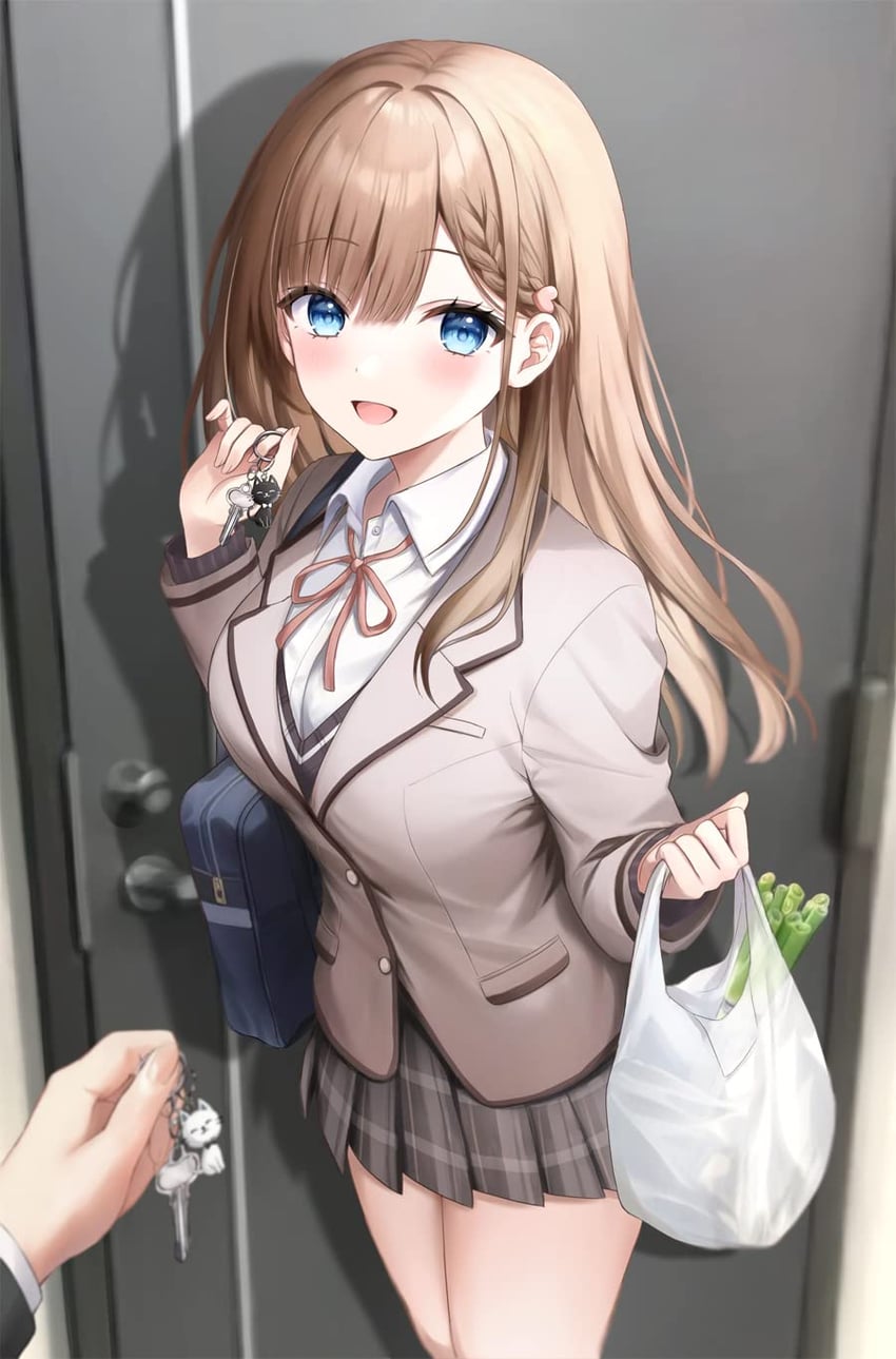 shiratori aoi and amae yuya (kutabire salaryman no ore 7nenburi ni saikai shita bishoujo jk to dousei wo hajimeru) drawn by parum39