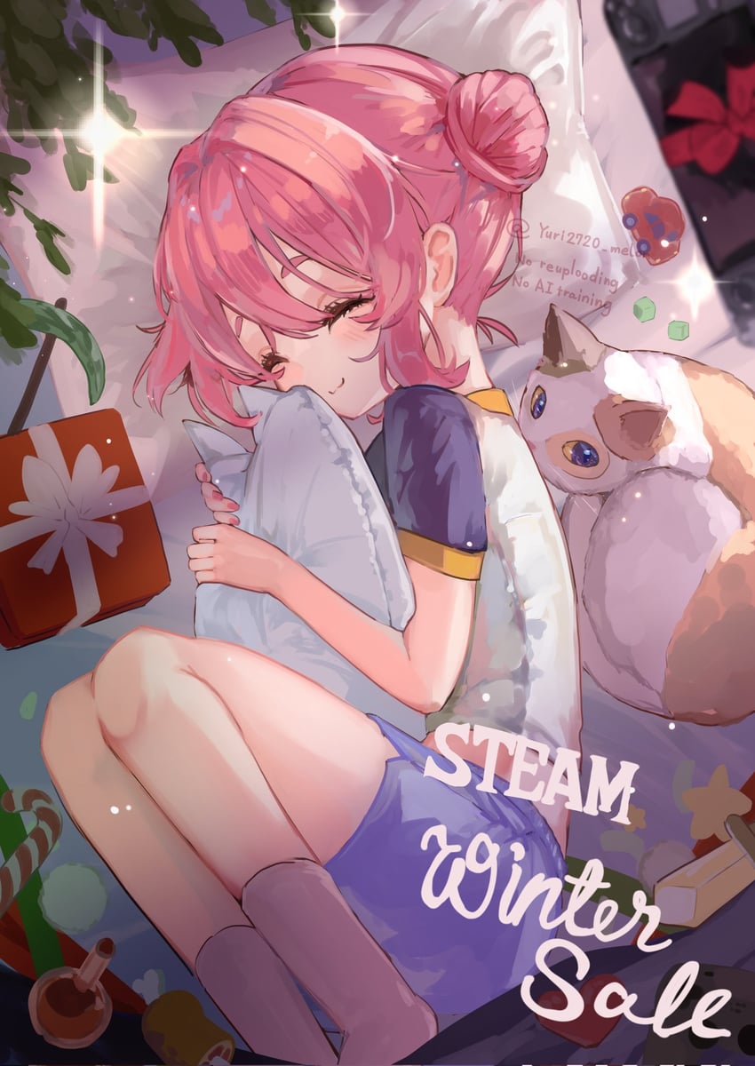 steam delivery girl and steam sale cat (steam) drawn by yuri2720