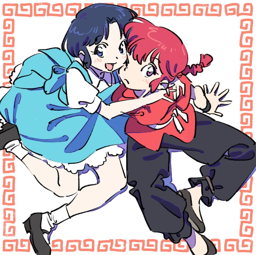 ranma-chan and tendou akane (ranma 1/2) drawn by kariya_(kry_aia)