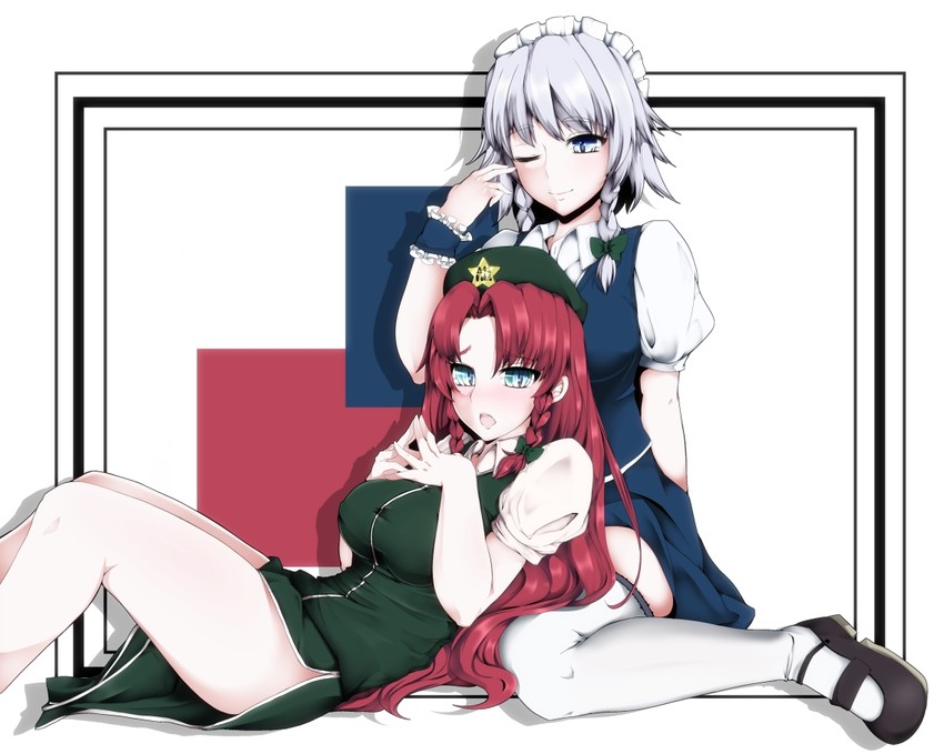izayoi sakuya and hong meiling (touhou) drawn by kinou_no_shika