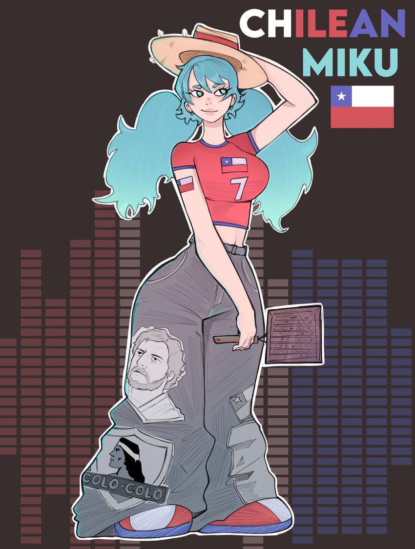 hatsune miku and pedro pascal (vocaloid and 2 more) drawn by jeyzaturn