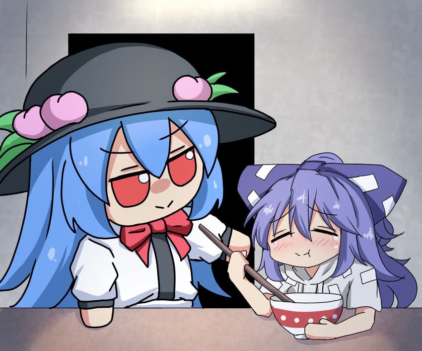 hinanawi tenshi and yorigami shion (touhou and 1 more) drawn by tasuku_(tusktouhou4)