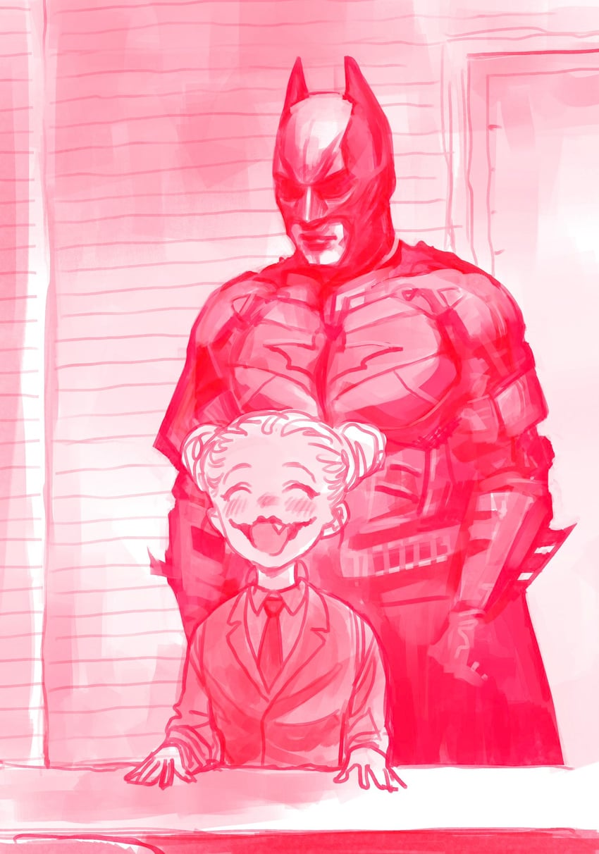 batman and sasha (original and 3 more) drawn by haguhagu_(rinjuu_circus)