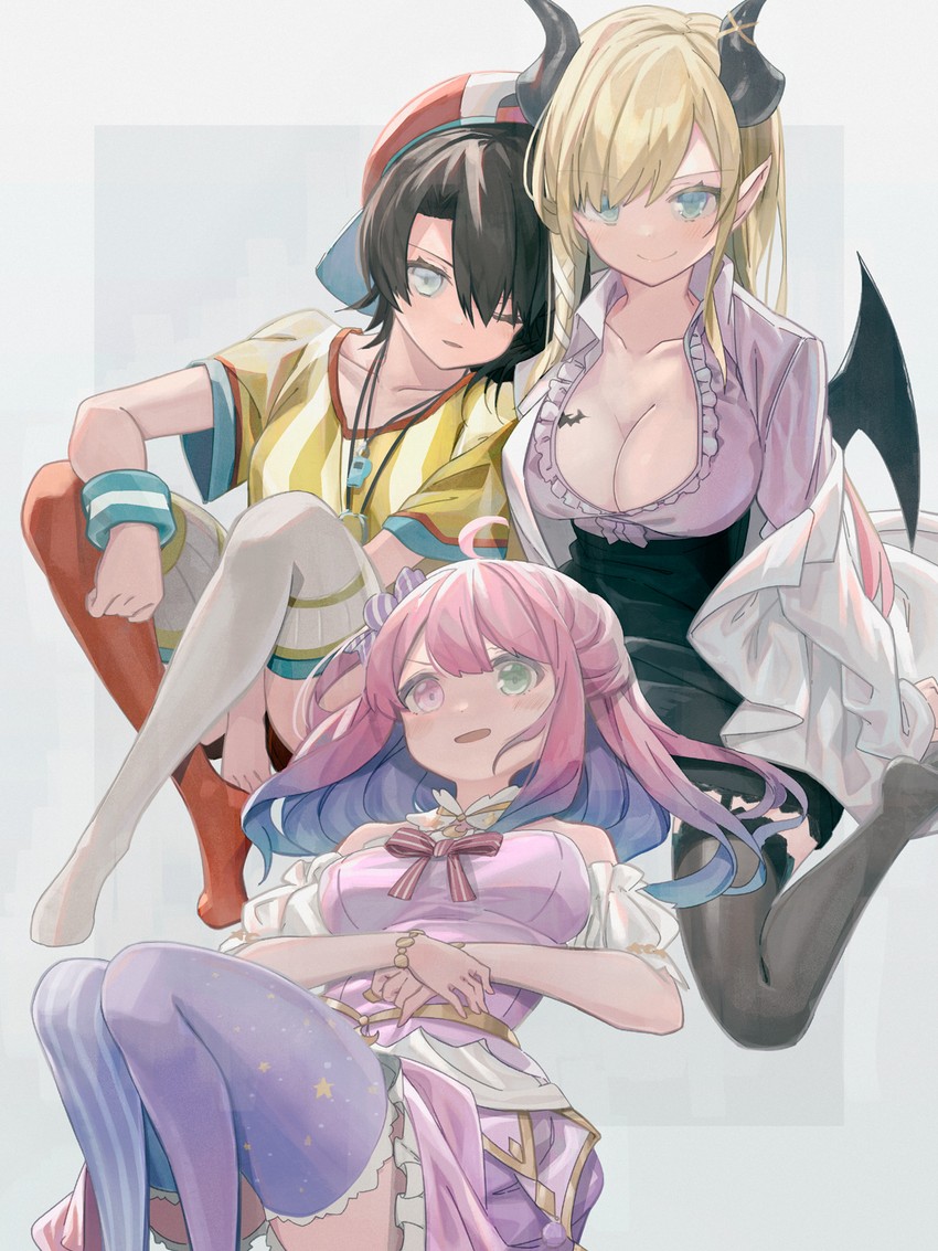 oozora subaru, yuzuki choco, and himemori luna (hololive) drawn by anzi