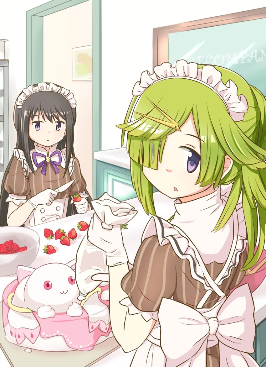 akemi homura, kyubey, and aki mabayu (mahou shoujo madoka magica and 1 more) drawn by selistella