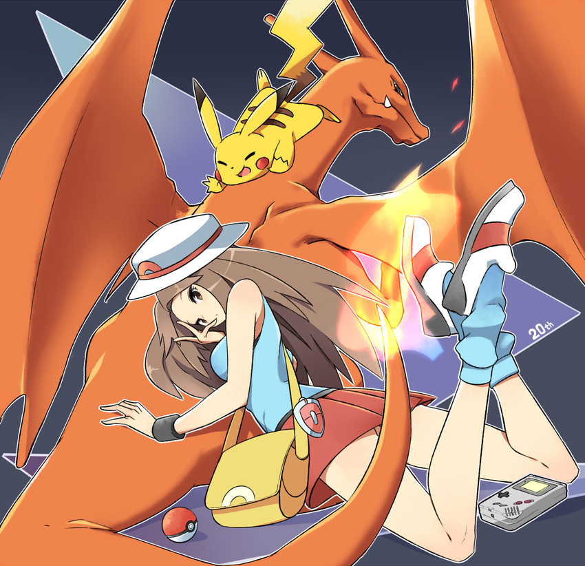 pikachu, charizard, and leaf (pokemon and 1 more) drawn by tm_(hanamakisan)
