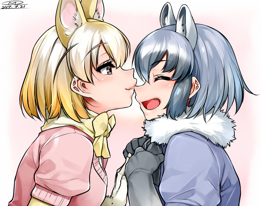 common raccoon and fennec (kemono friends) drawn by mitsuba_minoru