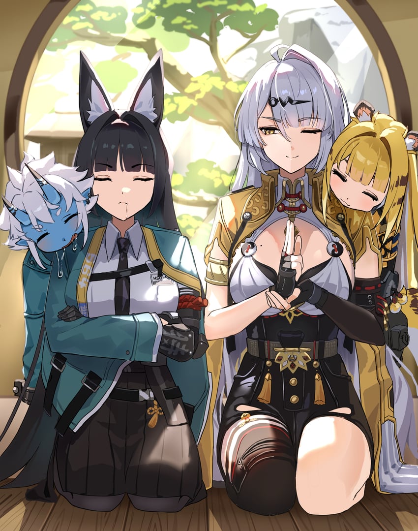 hoshimi miyabi, soukaku, yixuan, and ju fufu (zenless zone zero) drawn by uuroncha