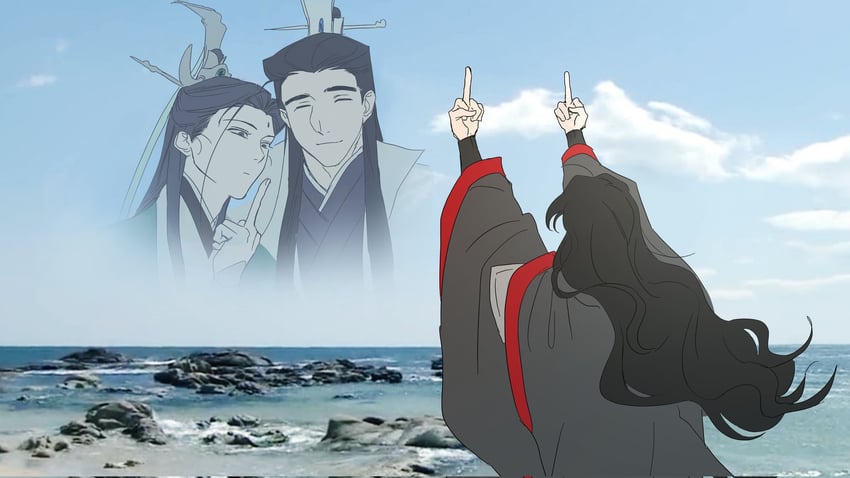 luo binghe, shen jiu, and yue qingyuan (renzha fanpai zijiu xitong) drawn by qwert021600