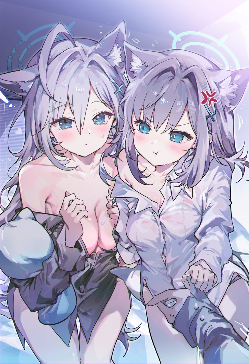 shiroko and shiroko terror (blue archive) drawn by 0202ase