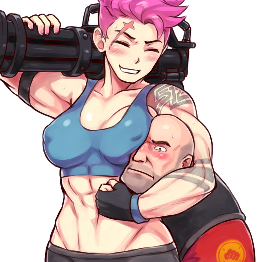 zarya, heavy, and red heavy (overwatch and 2 more) drawn by sieyarelow