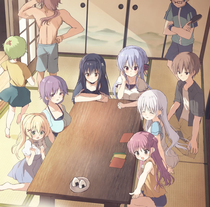 naruse shiroha, kushima kamome, sorakado ao, tsumugi wenders, katou umi, and 5 more (summer pockets) drawn by takepoison
