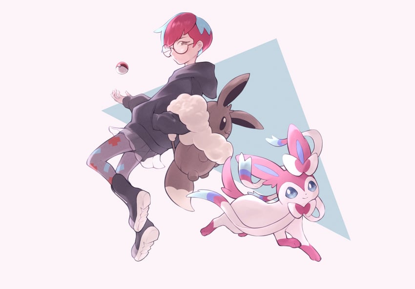 sylveon and penny (pokemon and 1 more) drawn by yuni_(unitary_580)